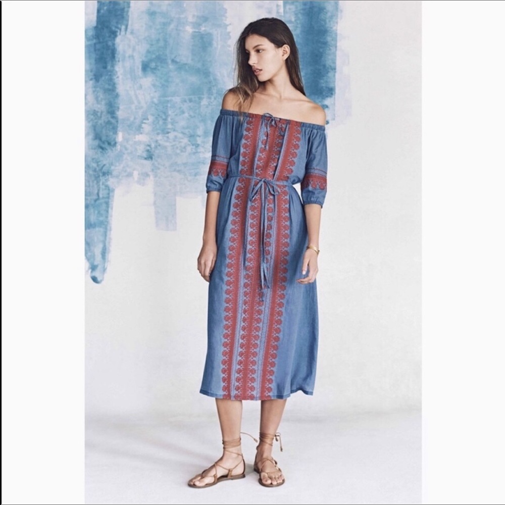 Madewell Indigo Mercado Dress Size XS - Picture 2 of 11